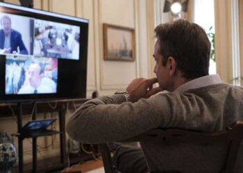 Τηλεδιάσκεψη του Πρωθυπουργού Κυριάκου Μητσοτάκη ενόψει  της συνεδρίασης του Eurogroup