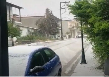 Φοβερή καταιγίδα με χαλάζι στο Λιβαδερό Κοζάνης – VIDEO