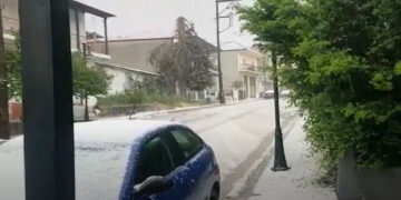 Φοβερή καταιγίδα με χαλάζι στο Λιβαδερό Κοζάνης – VIDEO