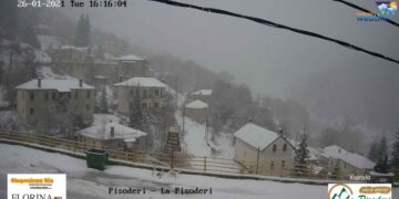 Χιόνια στη Δ. Μακεδονία -LIVE από Πισοδέρι, Σαμαρίνα, Φλώρινα