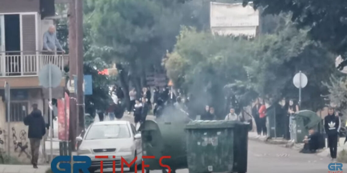 Επεισόδια για δεύτερη μέρα στο ΕΠΑΛ Ευόσμου: Πετούν κροτίδες και πέτρες [βίντεο]