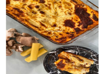 Κανελόνια με κιμά μανιταριών και ελαφριά μπεσαμέλ