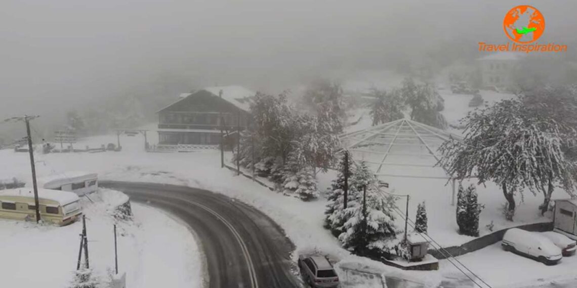 Μαγικό VIDEO με κατάλευκες εικόνες από DRONE στο Πισοδέρι και το χιονοδρομικό της Βίγλας-VIDEO