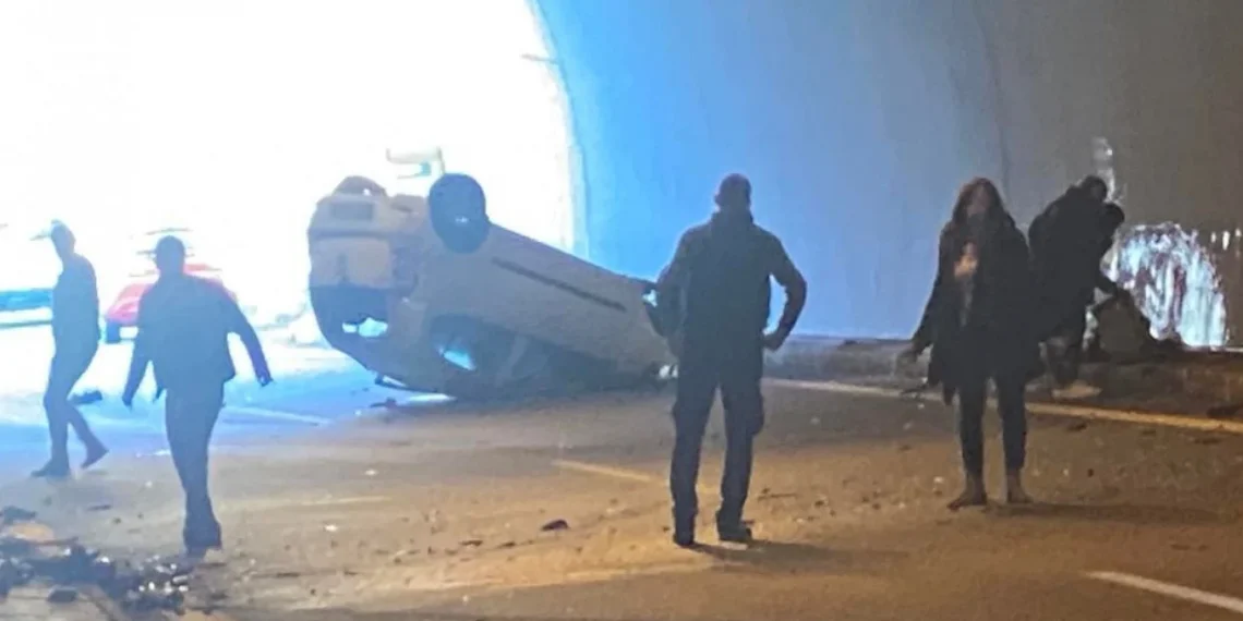 Τροχαίο στην Εγνατία: Τούμπαρε αυτοκίνητο στη σήραγγα της Καστανιάς
