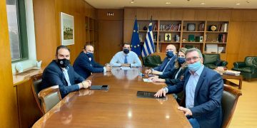 Συνάντηση Γ. Αντωνιάδη και Β. Γιαννάκη με υπουργό Περιβάλλοντος και Ενέργειας Κ. Σκρέκα για το ορυχείο της Αχλάδας