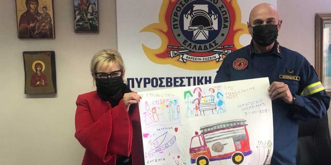 Το ευχαριστώ των μαθητών του Νηπιαγωγείου Ολυμπιάδας στην Π.Υ. Πτολεμαΐδας