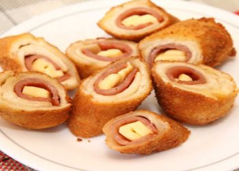 Συνταγή απλή και πεντανόστιμη για τραγανά ρολά με ψωμί του τόστ ζαμπόν και τυρί