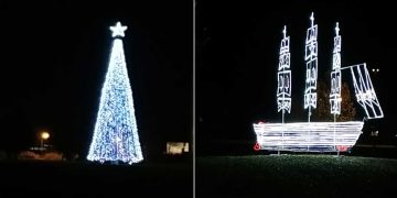 Πτολεμαΐδα: Το Πάρκο Εκτάκτων Αναγκών στολισμένο με λαμπιόνια φοράει τα γιορτινά του- Χριστουγεννιάτικο δέντρο και καράβι! (φωτο-video)