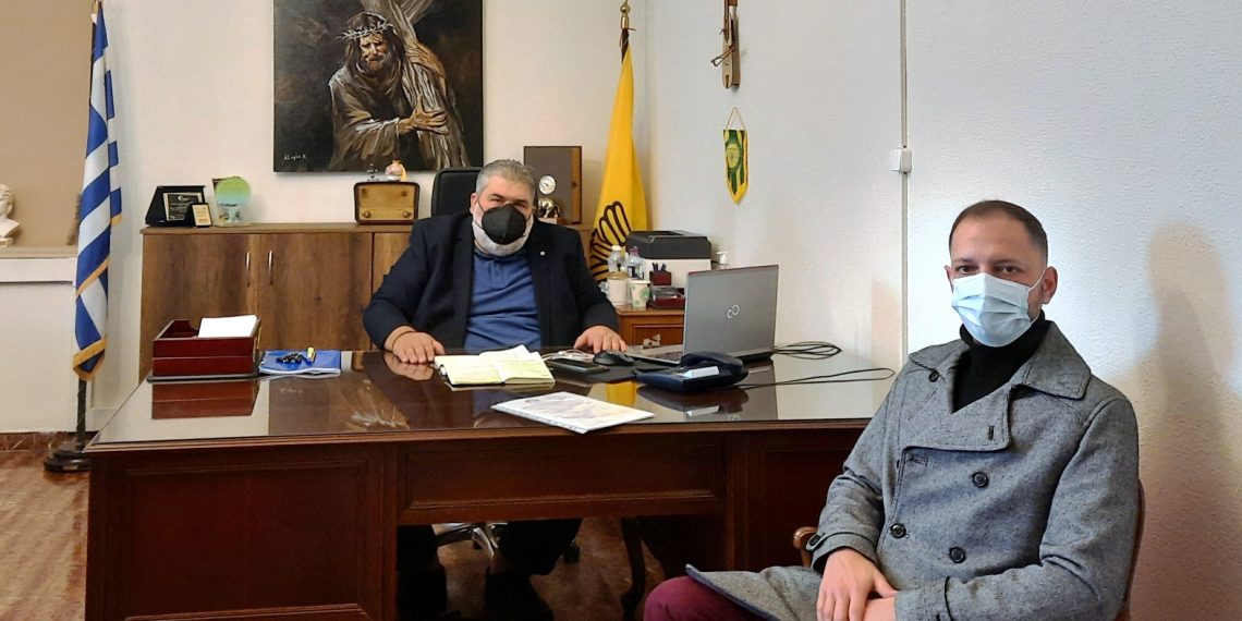 Συνάντηση του Δημάρχου Εορδαίας Παναγιώτη Πλακεντά με τον Πρόεδρο του Παραρτήματος της Ελληνικής Αντικαρκινικής Εταιρείας του Νομού Κοζάνης Όμηρο Παπαθανασίου