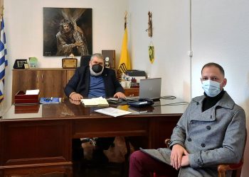 Συνάντηση του Δημάρχου Εορδαίας Παναγιώτη Πλακεντά με τον Πρόεδρο του Παραρτήματος της Ελληνικής Αντικαρκινικής Εταιρείας του Νομού Κοζάνης Όμηρο Παπαθανασίου