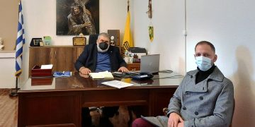 Συνάντηση του Δημάρχου Εορδαίας Παναγιώτη Πλακεντά με τον Πρόεδρο του Παραρτήματος της Ελληνικής Αντικαρκινικής Εταιρείας του Νομού Κοζάνης Όμηρο Παπαθανασίου