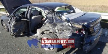 Ημαθία: Φορτηγό έπεσε επάνω σε σταματημένο ΙΧ κοντά στα ΣΕΑ Αλεξάνδρειας (βίντεο)