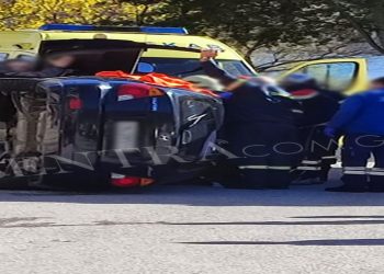 Καστοριά: Τροχαίο έξω από το Lidl – Τούμπαρε αυτοκίνητο (Φωτο)