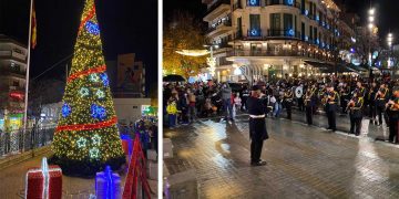 Με μουσικές από τη φιλαρμονική ΠΑΝΔΩΡΑ έγινε το άναμμα του Χριστουγεννιάτικου δέντρου στην Κοζάνη