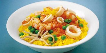 Ριζότο με Καλαμάρια, Γαρίδες και κρόκο Κοζάνης