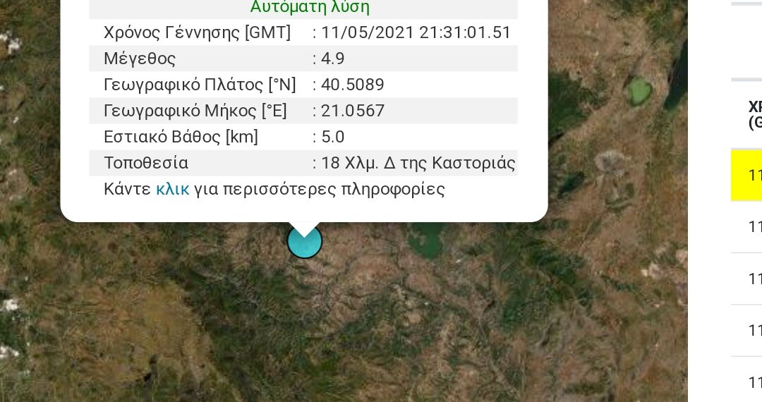 Σεισμική δονηση 4.9 Ρίχτερ, 18 χιλιόμετρα δυτικά της Καστοριάς, “τρόμαξε” και την Κοζάνη