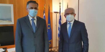 Ταυτόχρονα με τις καλλιέργειες οι οποίες εντάσσονται στον Κανονισμό του ΕΛ.Γ.Α. θα αποζημιωθούν και οι καλλιέργειες οι οποίες κατά την έλευση του παγετού δεν ήταν στο στάδιο της ανθοφορίας – Συνάντηση Γ. Κασαπίδη με Α. Λυκουρέντζο