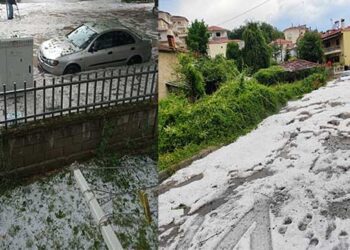 Πρωτοφανής χαλαζόπτωση στην Κοζάνη -Δείτε τις φωτογραφίες