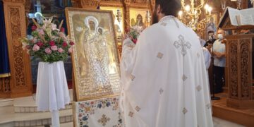 Υποδοχή της εικόνας της Παναγίας στον Ιερό Ναό Αγίου Στεφάνου