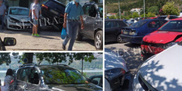 Καστοριά: Τροχαίο στο πάρκινγκ – Αυτοκίνητο παρέσυρε σταθμευμένα (Φωτογραφίες)