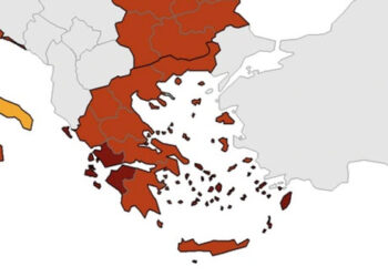 Κορωνοϊός – Χάρτης ECDC: Στο «πορτοκαλί» και «βαθύ κόκκινο» παραμένει η Ελλάδα