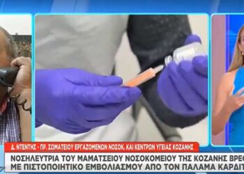 Δ. Ντέντης (πρ. εργαζομένων Μαμάτσειου): Είχε νοσήσει από κορωνοϊό τον Δεκέμβριο η νοσηλεύτρια που παρουσίασε πιστοποιητικό από το ΚΥ Παλαμά