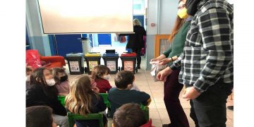 Εκπαιδευτικό πρόγραμμα διαχείρισης απορριμμάτων από την υπεύθυνη ενημέρωσης της ΔΙΑΔΥΜΑ Ευγενία Καραπάντσιου στο Δημοτικό Σχολείο Ασβεστόπετρας