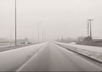 Κατάλευκο τοπίο στο ύψος των Κοίλων Κοζάνης (Βίντεο)