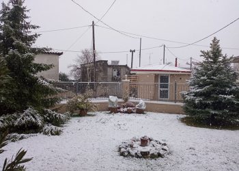 Χιονισμένο τοπίο και στον Κρόκο Κοζάνης