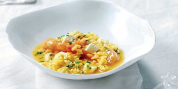 Ριζότο με γαρίδες, κρόκο Κοζάνης και φέτα