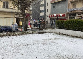 Ασθενής χιονόπτωση στην Κοζάνη (βίντεο)