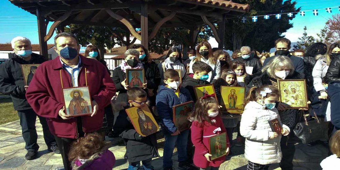 Με συμμετοχή παιδιών η λιτάνευση των εικόνων, την Κυριακή της Ορθοδοξίας 2022, στον Άγιο Διονύσιο εν Ολύμπω στο Βελβεντό