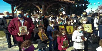 Με συμμετοχή παιδιών η λιτάνευση των εικόνων, την Κυριακή της Ορθοδοξίας 2022,  στον Άγιο Διονύσιο εν Ολύμπω στο Βελβεντό