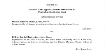 Αυτή είναι η απόφαση του CAS- Έγγραφα- Τι θα πράξει η ΕΠΟ με τα μπαράζ;