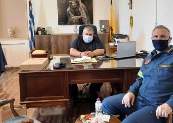 Τον Δήμαρχο Εορδαίας Παναγιώτη Πλακεντά επισκέφθηκε ο Διοικητής της Σχολής Πυροσβεστών Πτολεμαΐδας, Πύραρχος Αναστάσιος Καρατζάς