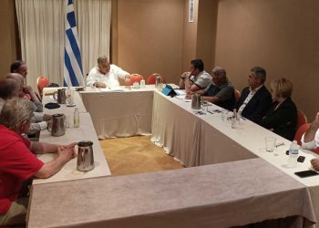 Πατριωτική Ένωση- Πρόδρομος Εμφιετζόγλου- Ο Πρόεδρος Πρόδρομος Εμφιετζόγλου στη Λάρισα