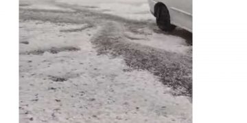 Μυρσίνη Γρεβενών: Άσπρισε ο τόπος από το χαλάζι-VIDEO