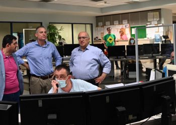 Επίσκεψη του Μιχάλη Παπαδόπουλου στο Κέντρο Ελέγχου Λειτουργίας του Μετρό «Σύνταγμα»