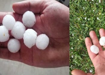 Χαλάζι μεγάλους μεγέθους έπεσε στην περιοχή του Αμυνταίου (φωτο)