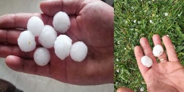 Χαλάζι μεγάλους μεγέθους έπεσε στην περιοχή του Αμυνταίου (φωτο)