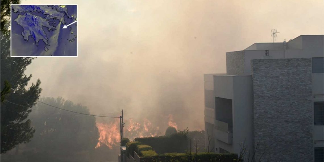 Φωτιά στην Πεντέλη: Έως και 400 χιλιόμετρα μεταφέρθηκε ο καπνός από την πυρκαγιά, χάρτης του meteo