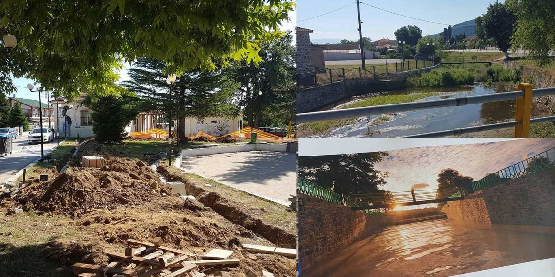 Συνεχίζονται με γοργό ρυθμό τα έργα ανάπλασης στην πλατεία και στο ποτάμι στην ΤΚ Μηλοχωρίου (φώτο-βίντεο)