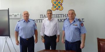Με τον Πρύτανη του ΠΔΜ συναντήθηκε ο Διοικητής της Πυροσβεστικής Δ. Μακεδονίας