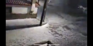 Χαλάζι σαν χιόνι στη Μικρολίμνη Πρεσπών- VIDEO