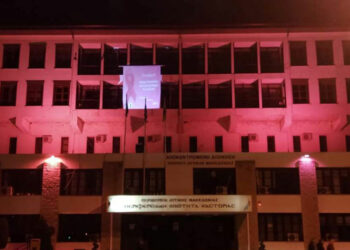 Ροζ φωτίστηκε η Περιφερειακή Ενότητα Καστοριάς ως μήνυμα ευαισθητοποίησης κατά του καρκίνου του μαστού