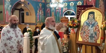 Μέγας Πανηγυρικός Εσπερινός στον εορτάζοντα Ιερό Ναό Αγίου Γεωργίου και Αγίου Νεκταρίου της Τοπικής Κοινότητας Ασβεστόπετρας του Δήμου Εορδαίας (ρεπορτάζ της Κούλας Πουλασιχίδου)