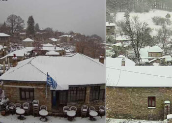 Μαγευτικές εικόνες σε Νυμφαίο, Σαμαρίνα και Πισοδέρι από την πρώτη επέλαση του χιονιά για φέτος