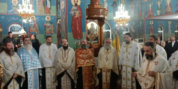 Μέγας Πανηγυρικός Εσπερινός στον Ιερό Ναό  Αγίου Γεωργίου Τ.Κ. Λεβαίας Αμυνταίου (ρεπορτάζ της Κούλας Πουλασιχίδου)