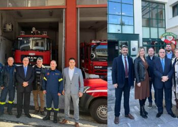 Επίσκεψη για ευχές του Υφ. Μεταφορών Μιχ. Παπαδόπουλου στις Γυναίκες και τους Άντρες της ΕΛΛΗΝΙΚΗΣ ΑΣΤΥΝΟΜΙΑΣ και ΠΥΡΟΣΒΕΣΤΙΚΗΣ στη Κοζάνη