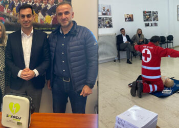 Παράδοση απινιδωτή στην κοινότητα Αιανής από την Γραμματέας Ποιότητας Ζωής και Εθελοντισμού της Ν. Δ. Πίστη Κρυσταλλίδου